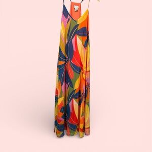 Cute NWOT floral tropixal maxi pull on dress Nicole Miller jungle beach safari